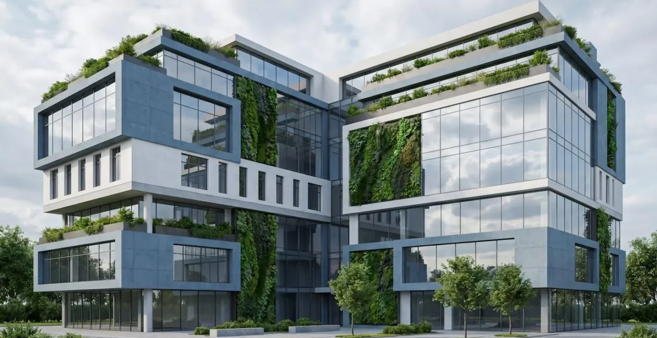 Bâtiment de bureaux moderne représentant l'efficacité énergétique dans le secteur tertiaire.